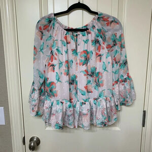 Kaari Blue Floral Blouse